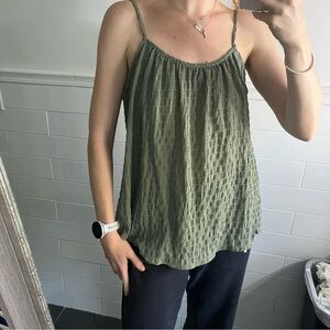 Green Textured Tank Top